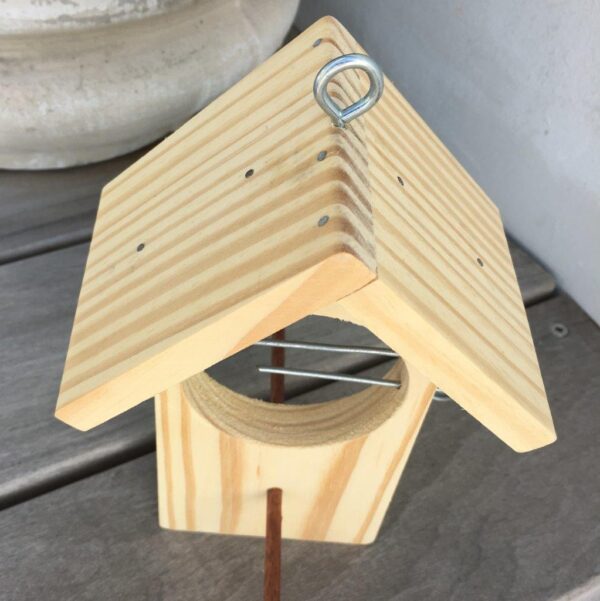 Top view of single fruit bird feeder