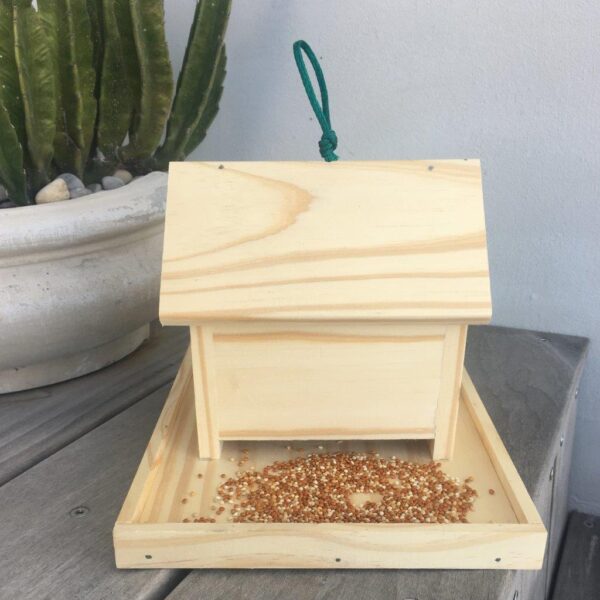 Wild-bird seed house with tray front view