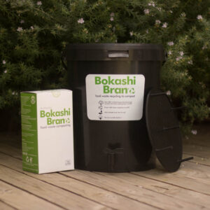 Bokashi Bucket with bran combo includes a 1kg box of composting bran.