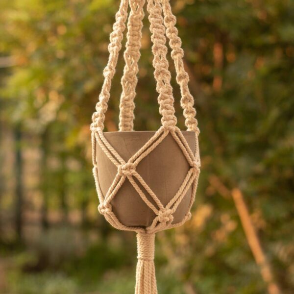 Closeup picture of the Louisa Macrame Plant Hanger.